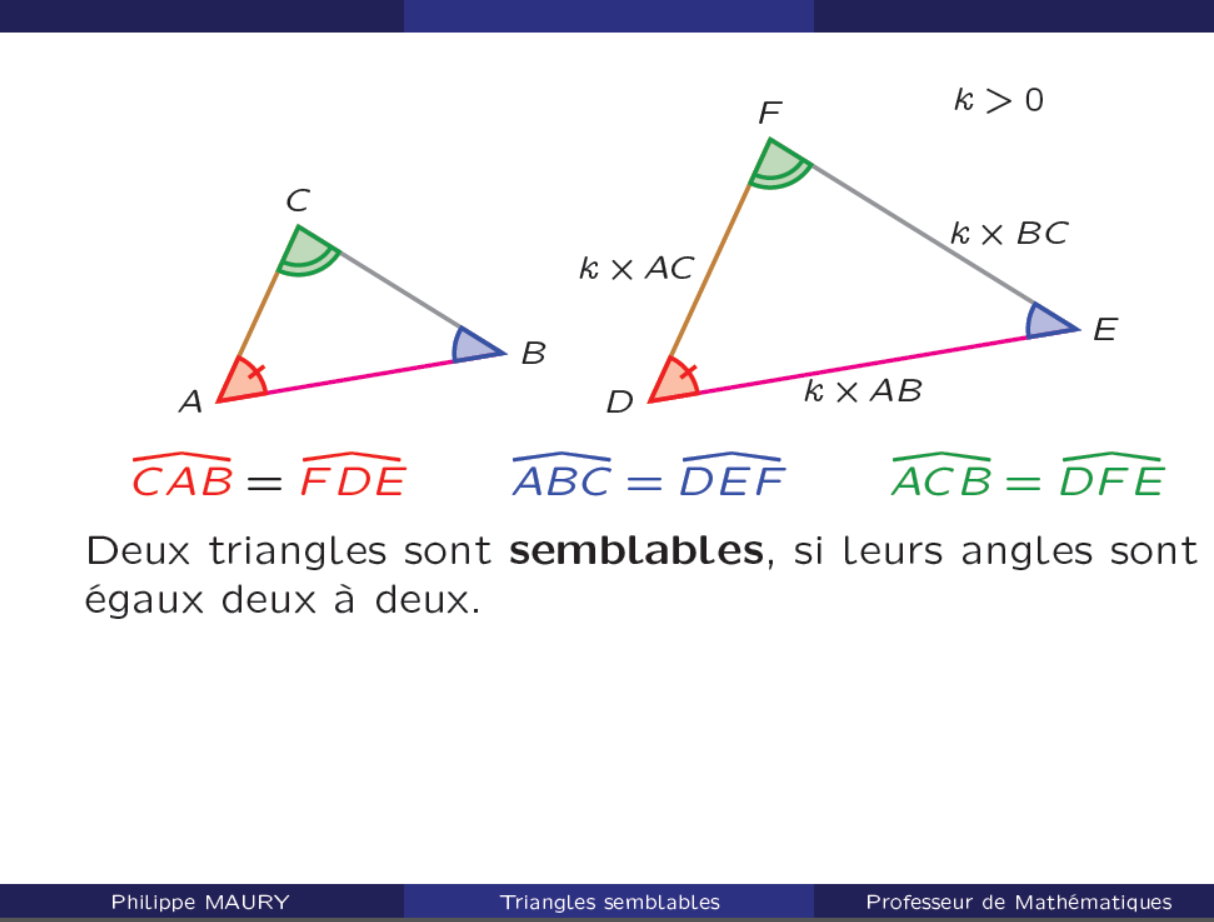 Les Triangles Semblables Cours Ab Carré 0102